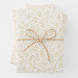 Fall Foliage Golden Wheat - Neutral Wrapping Paper Sheet