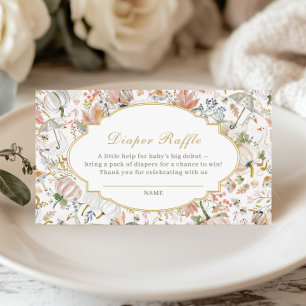 Fall Foliage Goose Pumpkin Diaper Raffle Enclosure Card