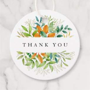 Fall Foliage Greenery Watercolor Baby Shower Favour Tags