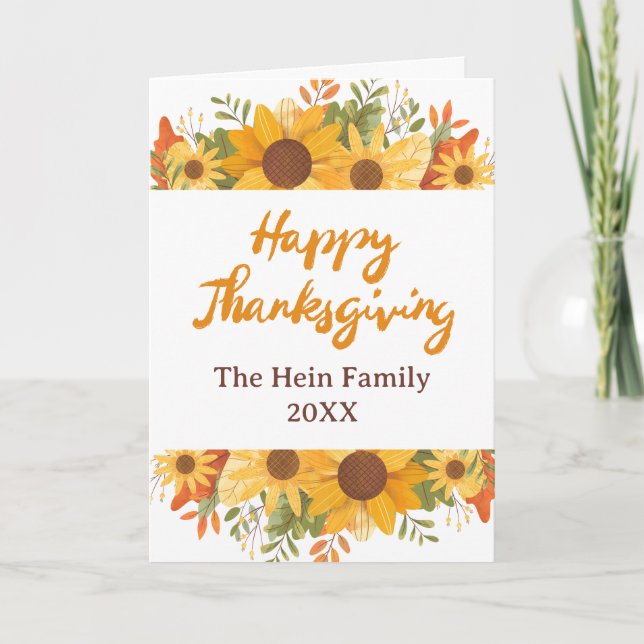 Fall Foliage Happy Thanksgiving Card (Front)