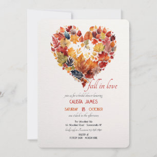 Fall Foliage Heart Invitation