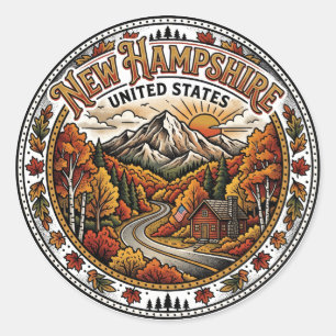 Fall Foliage in the White Mountains New Hampshire Classic Round Sticker