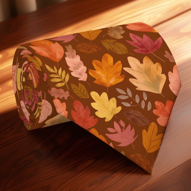 Fall Foliage Necktie – Seasonal Leaf Print Tie (Creator Uploaded)