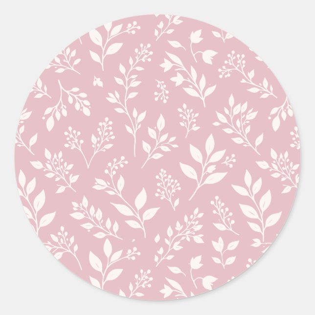 Fall Foliage Neutral - Muted Rose Classic Round Sticker (Front)