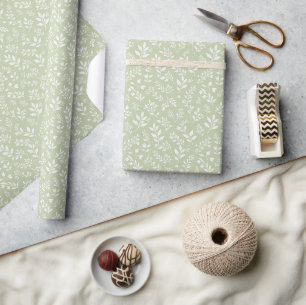 Fall Foliage Neutral - Soft Olive Wrapping Paper