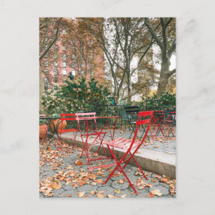 Fall Foliage New York City Cafe Park Postcard