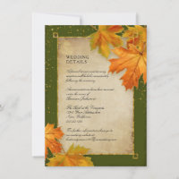 Fall Foliage Orange Green Rustic Wedding Details