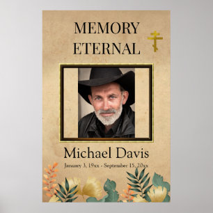 Fall Foliage Orthodox Christian Funeral Poster