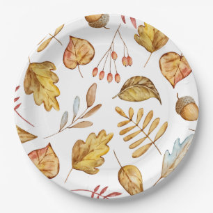 Fall Foliage Paper Plate