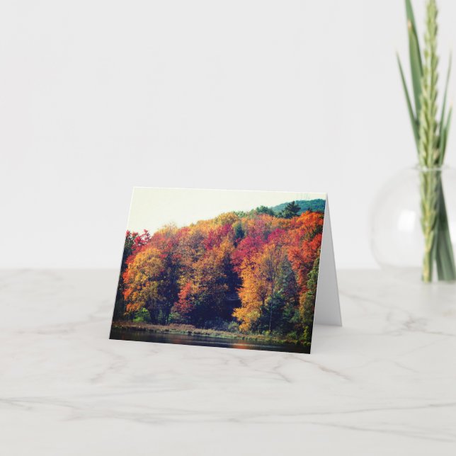 Fall Foliage Pond Blank Note Card (Front)
