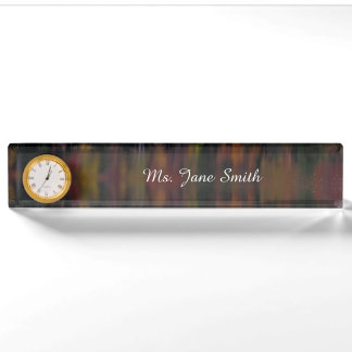 Fall Foliage Reflected On Water Desk Nameplate