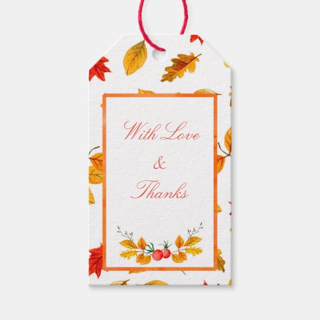 Fall Foliage Rustic Autumn Leaves Gift Tag (Front)