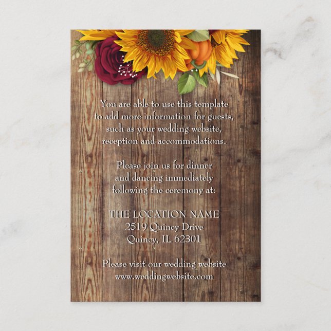 Fall Foliage Rustic Details Card (Front)