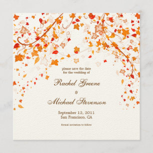 Fall Foliage Save the Date Wedding Card