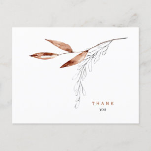 Fall Foliage Simple Funeral Thank You Name & Date Postcard