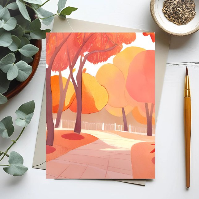 Fall Foliage Stroll | Abstract Watercolor Postcard (Creator Uploaded)
