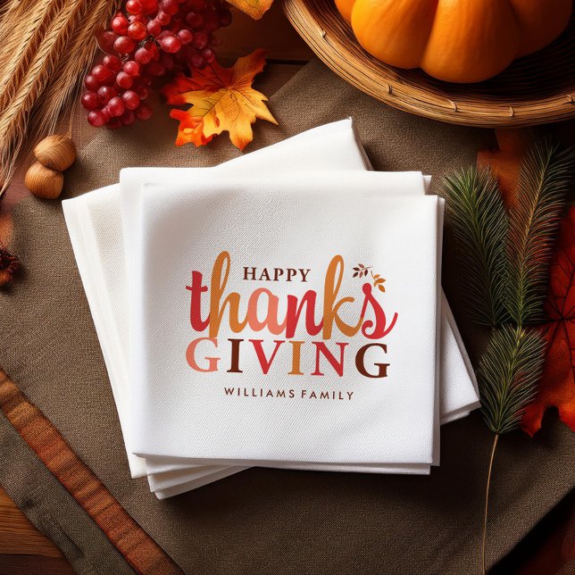 Fall Foliage Thanksgiving Celebration Napkin (Creator Uploaded)