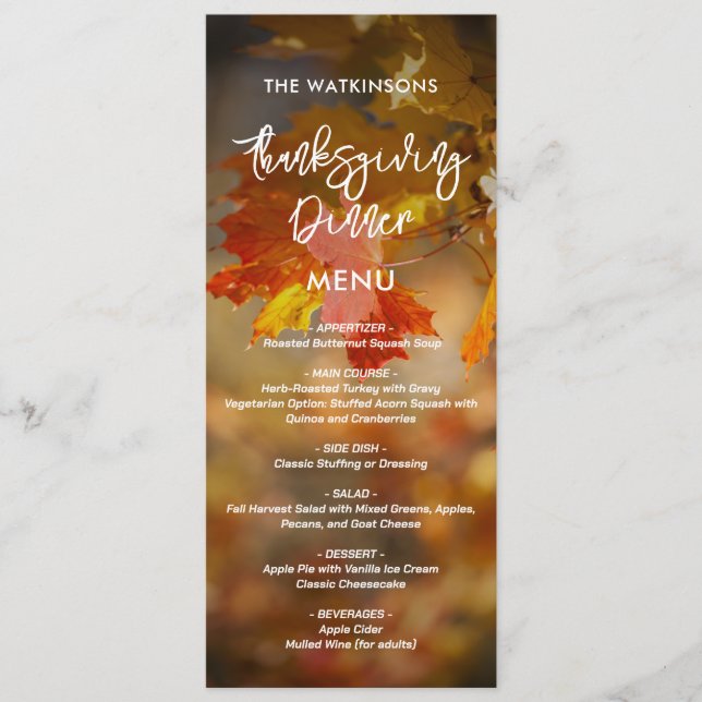 fall foliage thanksgiving menu (Front)