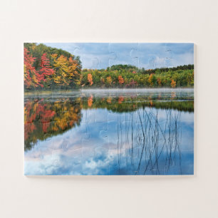 Fall Foliage Thornton Lake U P Michigan Photo Jigsaw Puzzle