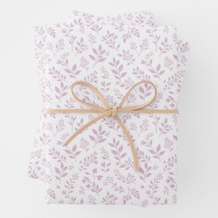 Fall Foliage Warm Lilac - Neutral Wrapping Paper Sheet