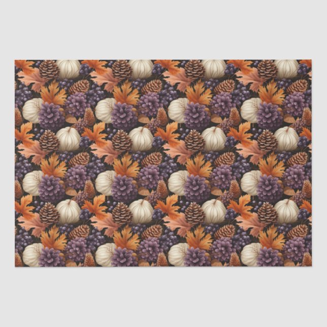 Fall Foliage Watercolor Isometric Vector Art Tissue Paper (Front)