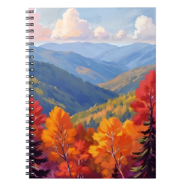 Fall Foliage | Watercolor Mountain Landscape Notebook (Front)