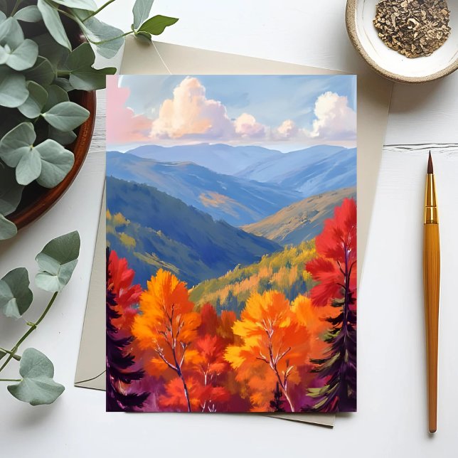 Fall Foliage | Watercolor Mountain Landscape Postcard (Creator Uploaded)
