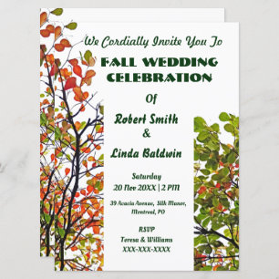 Fall Foliage Wedding Invitation