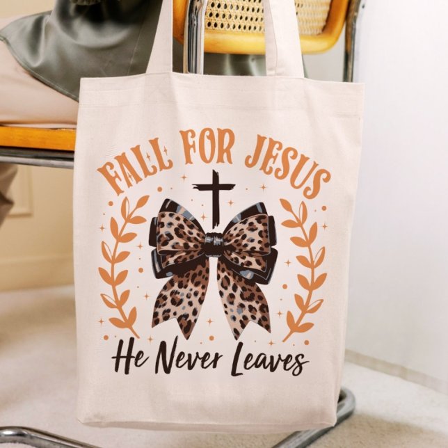 Fall For Jesus Christian Religious Autumn Tote Bag (Creator Uploaded)