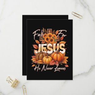 Fall for Jesus He Never Leaves Christian Faith Invitation Postcard