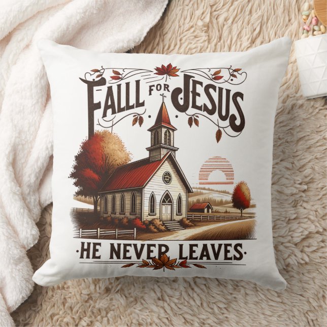 Fall for Jesus he never leaves Cushion (Blanket)