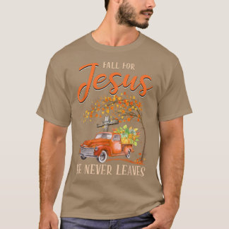 Fall For Jesus Religious Cross Pumpkin Truck Autum T-Shirt