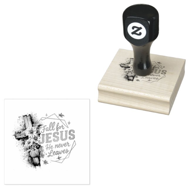 Fall For Jesus....  Rubber Stamp (Stamped)