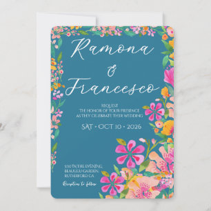 Fall For You Watercolor Floral Wedding Invitation