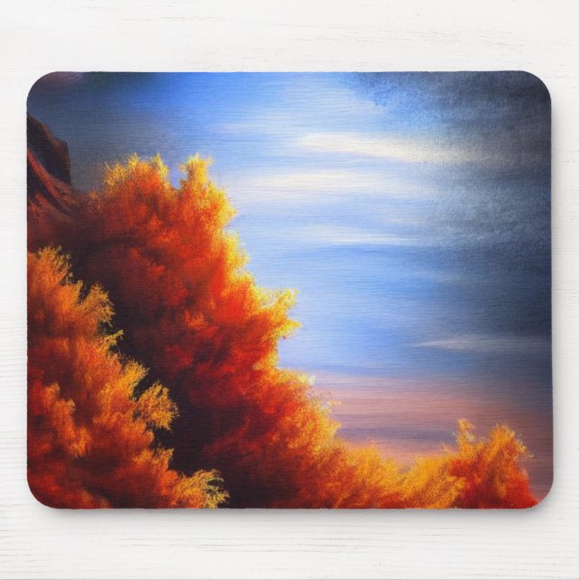Fall Forest by the Ocean Mousepad (Front)