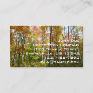 Fall Forest I Autumn Landscape Photography Business Card