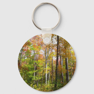 Fall Forest I Autumn Landscape Photography Key Ring
