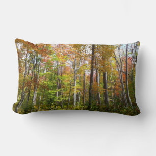 Fall Forest I Autumn Landscape Photography Lumbar Cushion