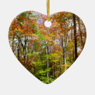 Fall Forest II Autumn Landscape Photography Ceramic Tree Decoration