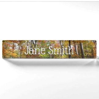 Fall Forest II Autumn Landscape Photography Nameplate