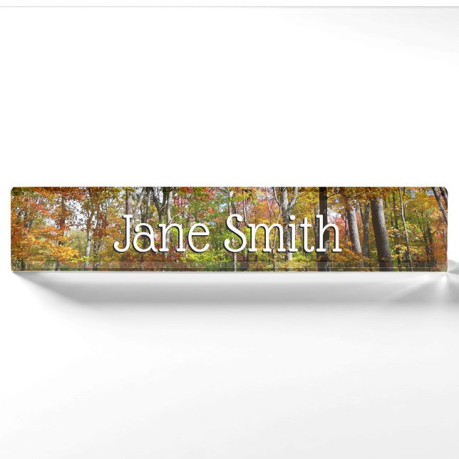 Fall Forest II Autumn Landscape Photography Nameplate (Front)