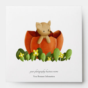 Fall Fox in Pumpkin CD sleeve for photographers Envelope