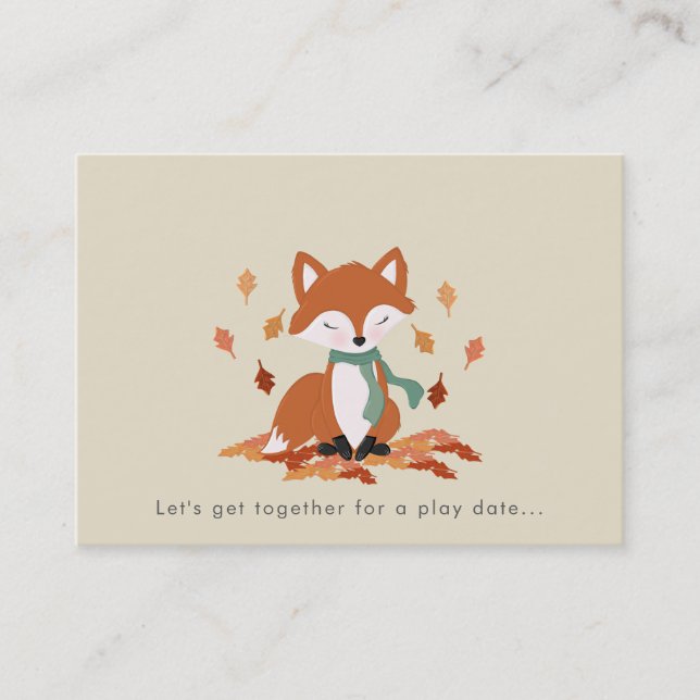  Fall Fox Woodland Birthday Calling Card (Front)