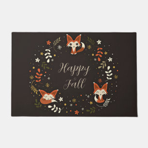 Fall Foxes with customisable text  Doormat
