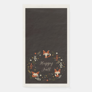 Fall Foxes with customisable text Napkin