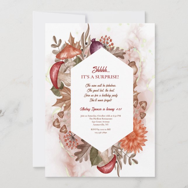 Fall Frame in Watercolor Invitation (Front)