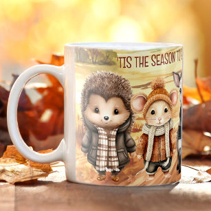 Fall Friends Cute Animals Name Coffee Mug 