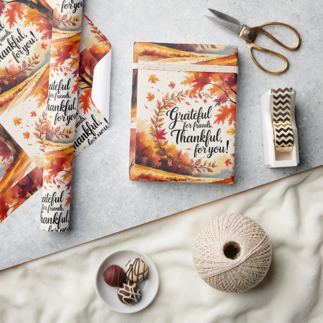 Fall friendsgiving  wrapping paper (Crafts)