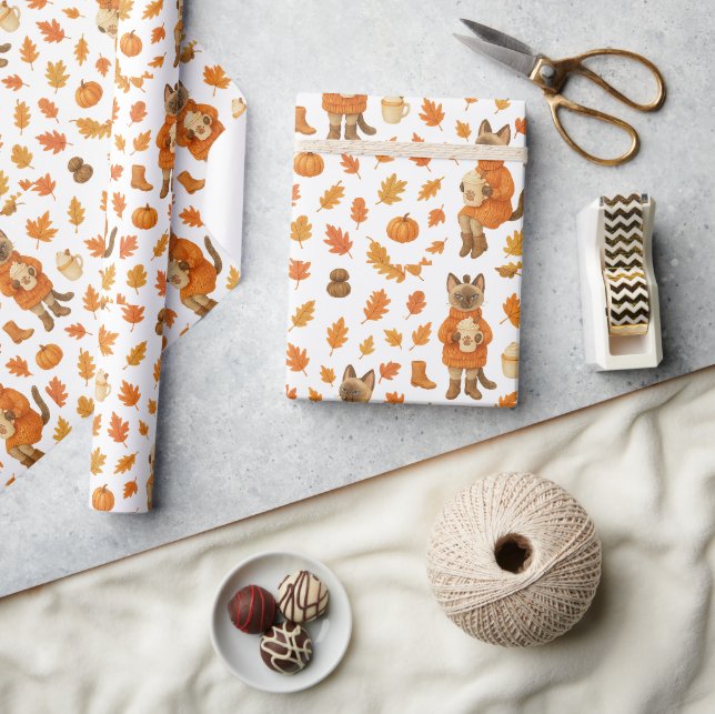 Fall friendsgiving  wrapping paper (Crafts)