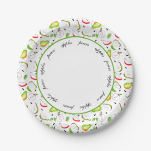 Fall Fruit  Apples and Pears Paper Plate